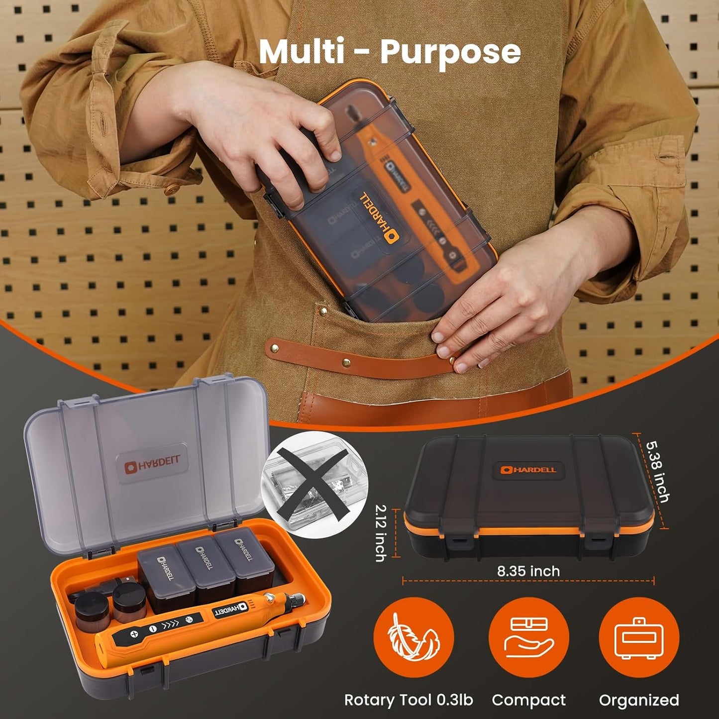 69-tlg. Mini-Akku-Rotationswerkzeug-Set, Orange-129pcs