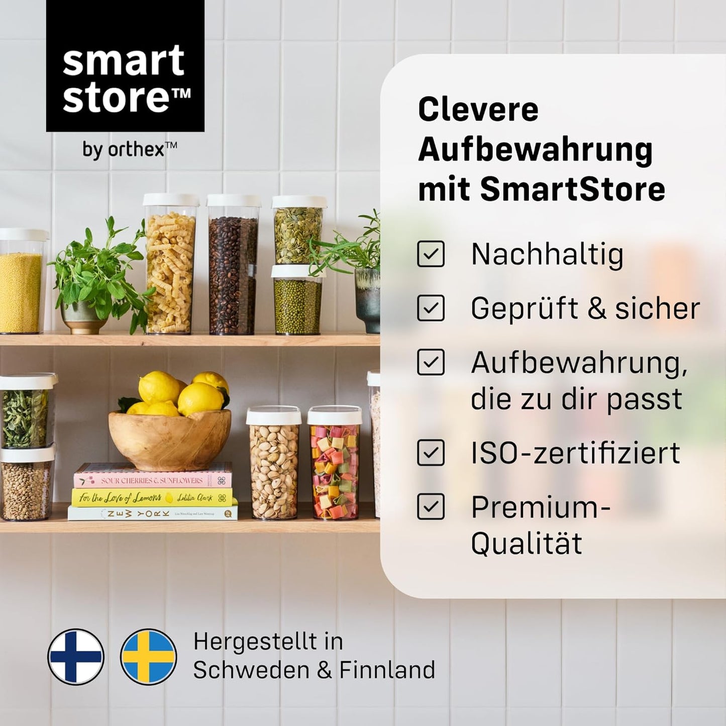 2-teiliges Vorratsbehälter-Set, 1,7 L / 2er-Set mit Klappdeckel