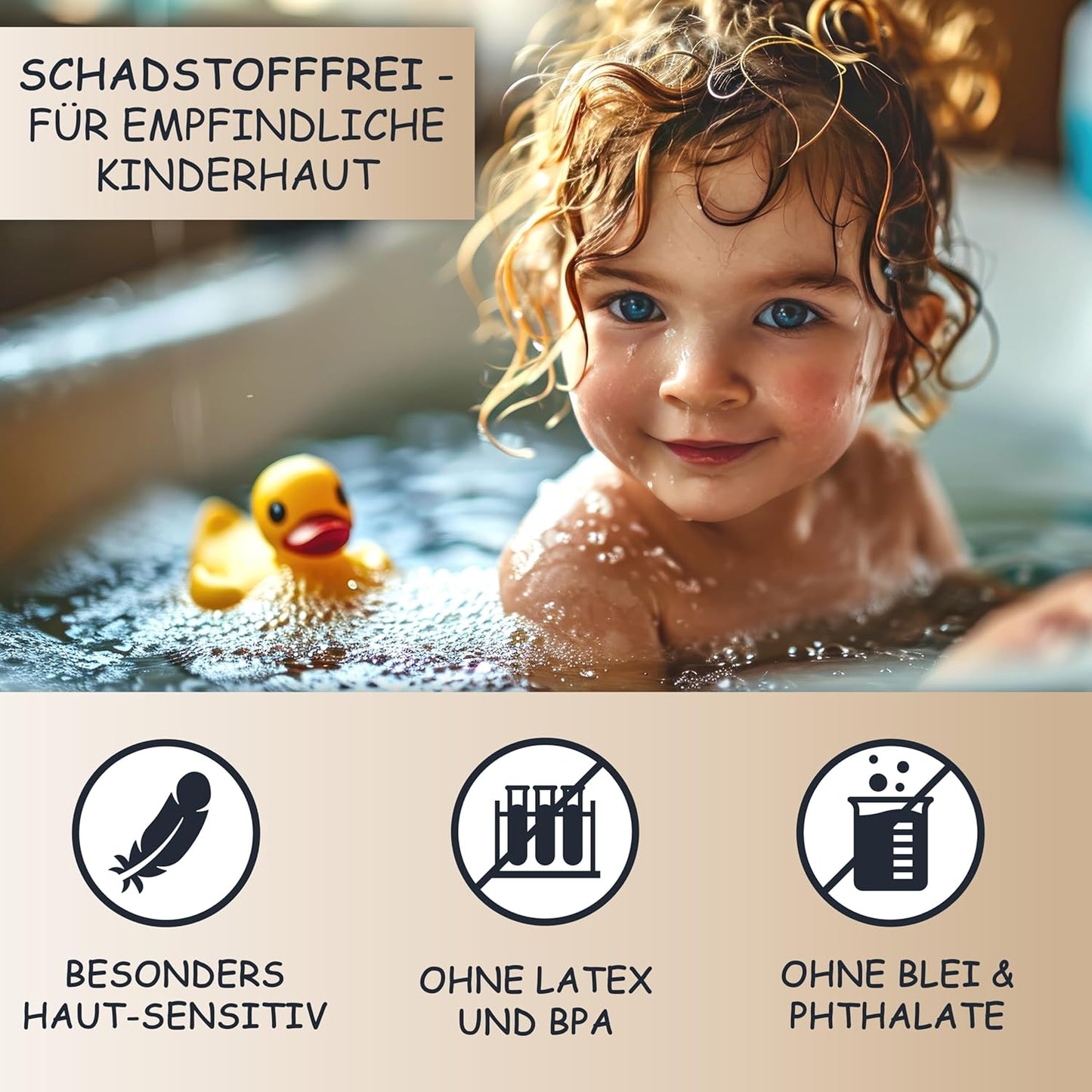 Antirutsch Badewannenmatte Kinder, 100 x 40 cm (Rechteckig) Rochen Unterwasserwelt Blau