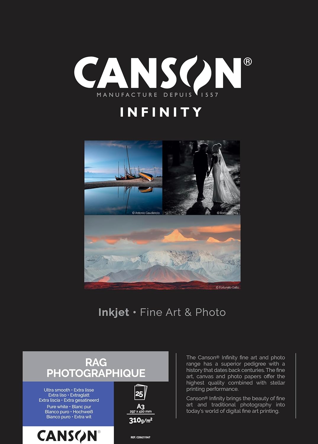 Infinity Rag Photographique, 310 g/m², A3