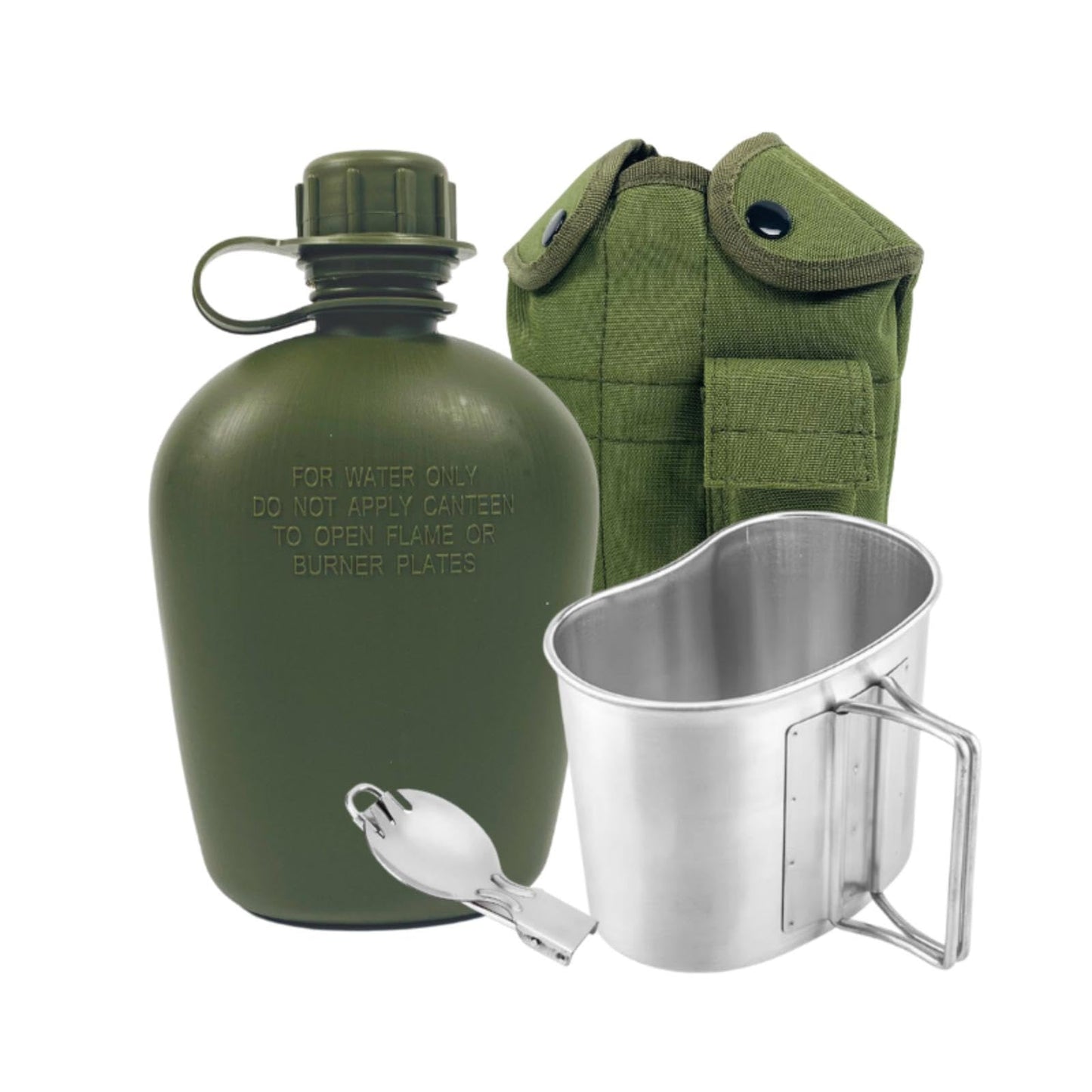 Feldflasche mit Stofftasche, Grün