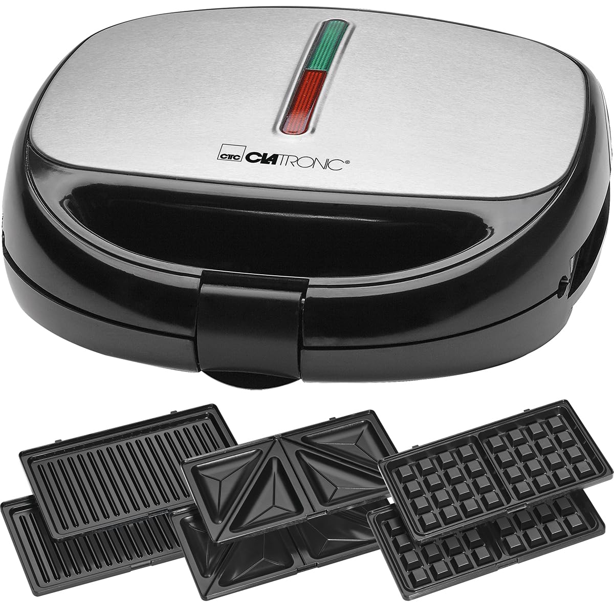 3-in-1-Multifunktionsgerät mit Toaster, Waffeleisen und Grill, Sandwichtoaster, Waffelautomat und Kontaktgrill