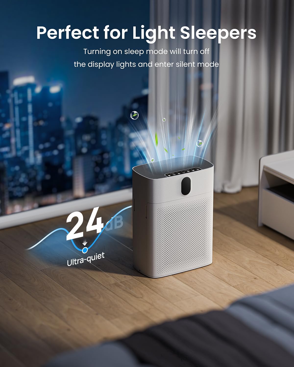 Luftreiniger mit HEPA-Filter, Mattweiß 1
