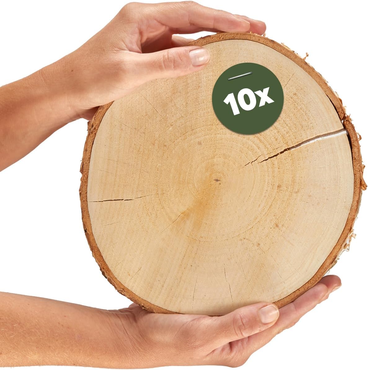 Holzscheiben-Set, 10 Stück, 20 cm, 10 Ø 20 cm