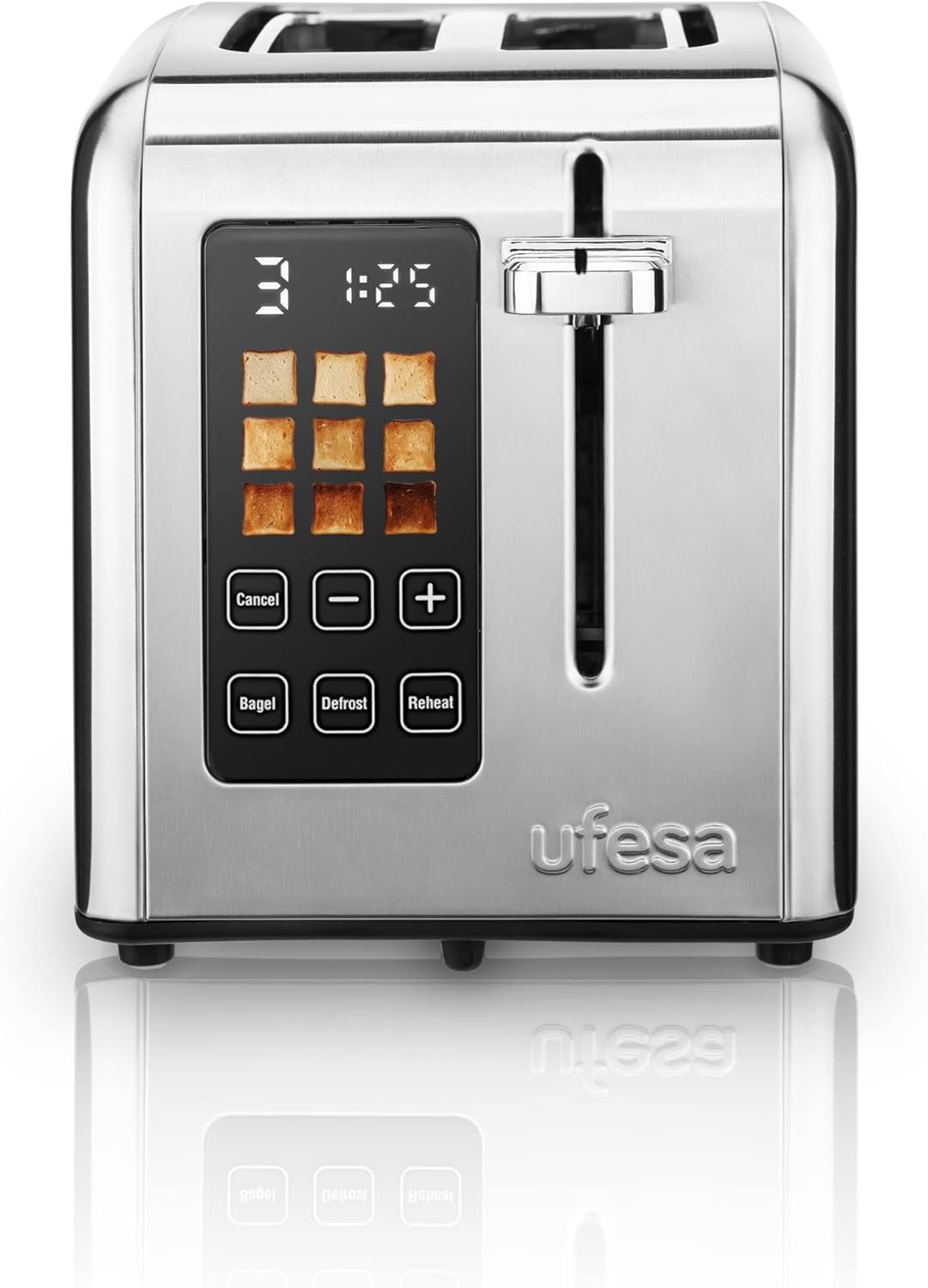 Digital Future Toaster mit Touchscreen und Auftaufunktion, 9 Levels ; 2 Kurze Schlitze