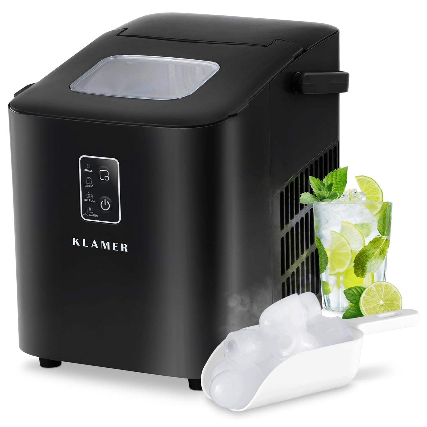 Eiswürfelmaschine, Schwarz 1L