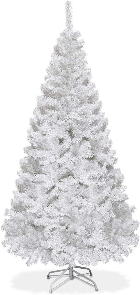 Künstlicher Weihnachtsbaum mit Metallständer, Weiß 150 cm