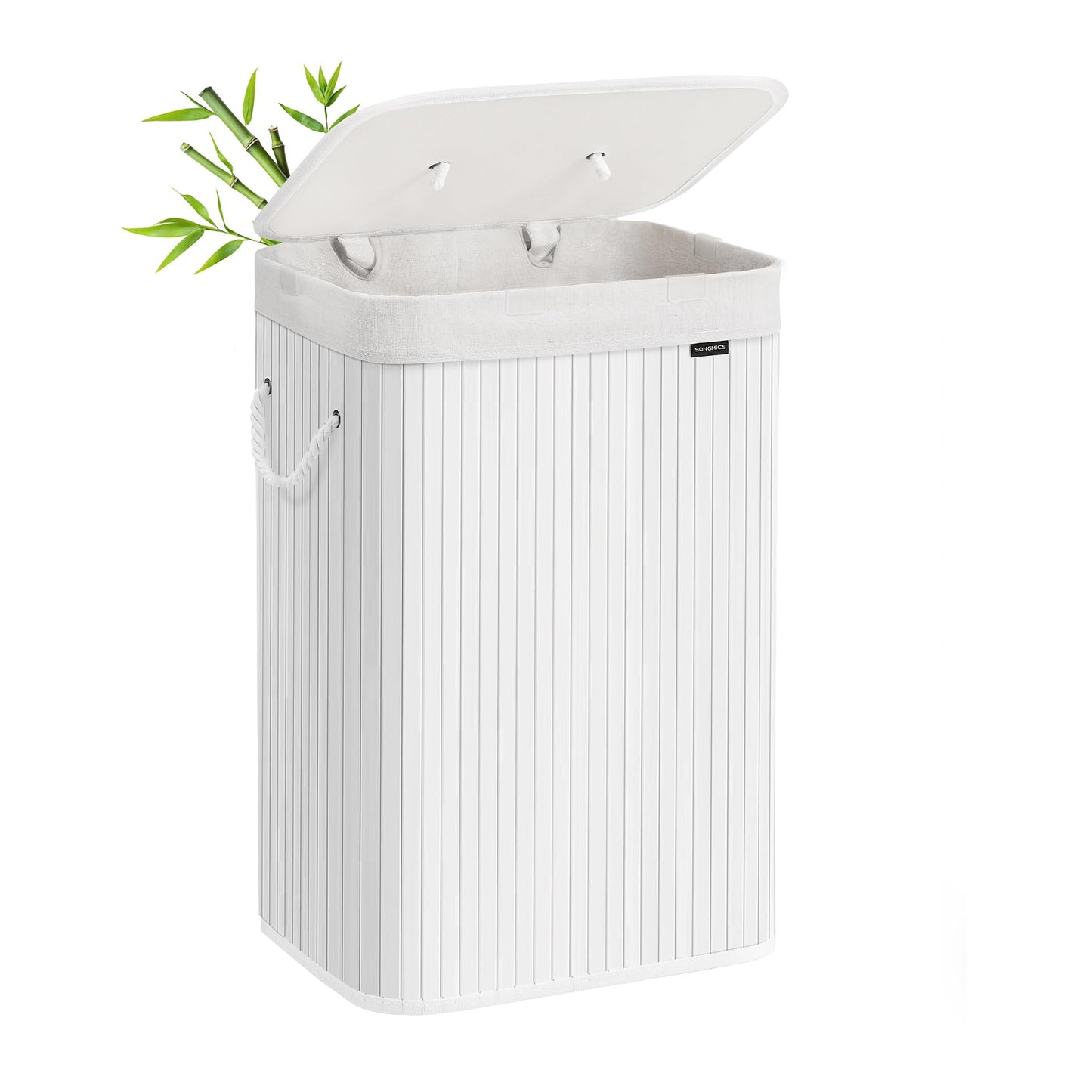 Wäschekorb mit Deckel, faltbar, 72 L Weiss