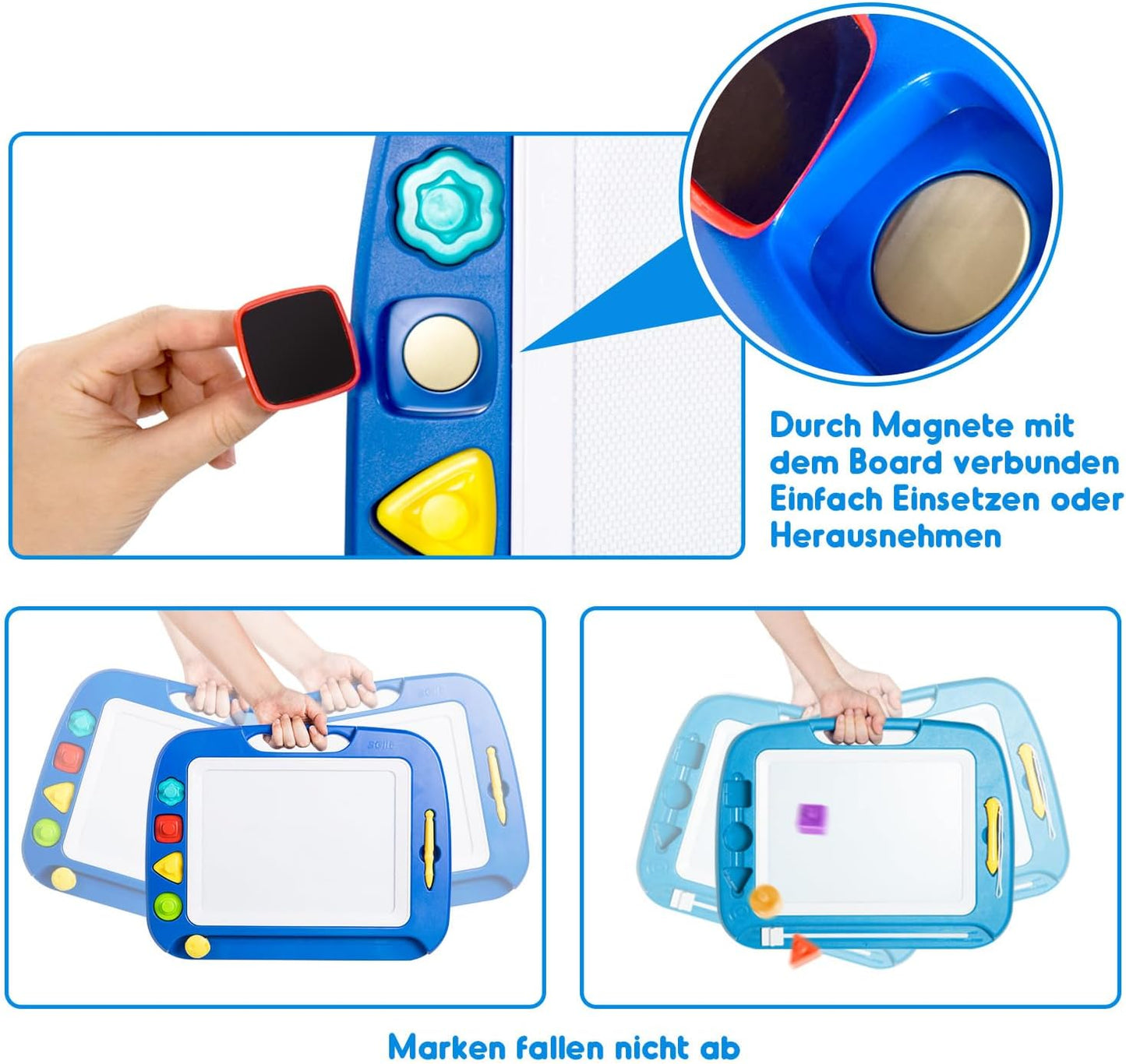 Magnetische Zaubertafel, Blau / 42B x 32H cm