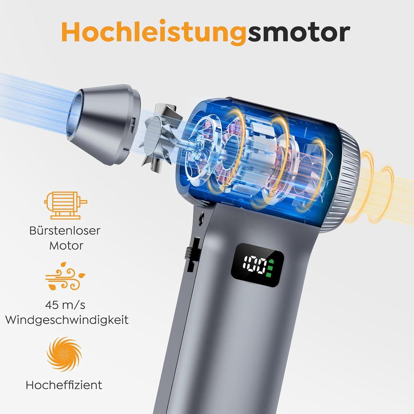 Kabelloses Mini-Luftgebläse mit 10500mAh Akku, 230000 U/min