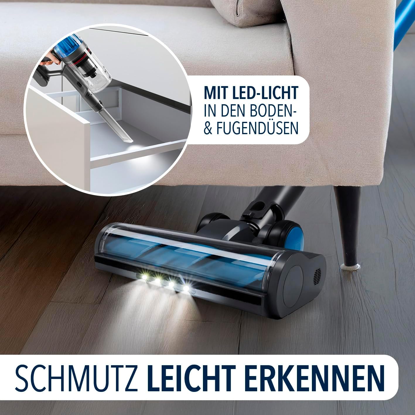 AeroTec 500 Handstaubsauger, Grau Blau Metallic