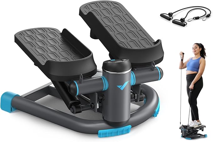 Mini Swing Stepper mit Widerstandsbändern, Schwarz