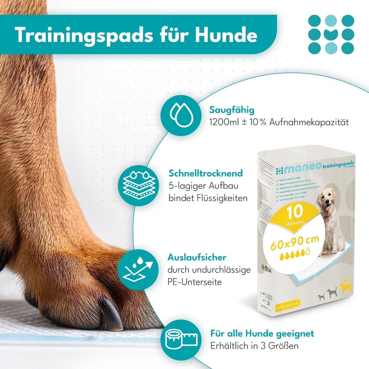 Trainingspads, 50 Stück, 60x90cm 50