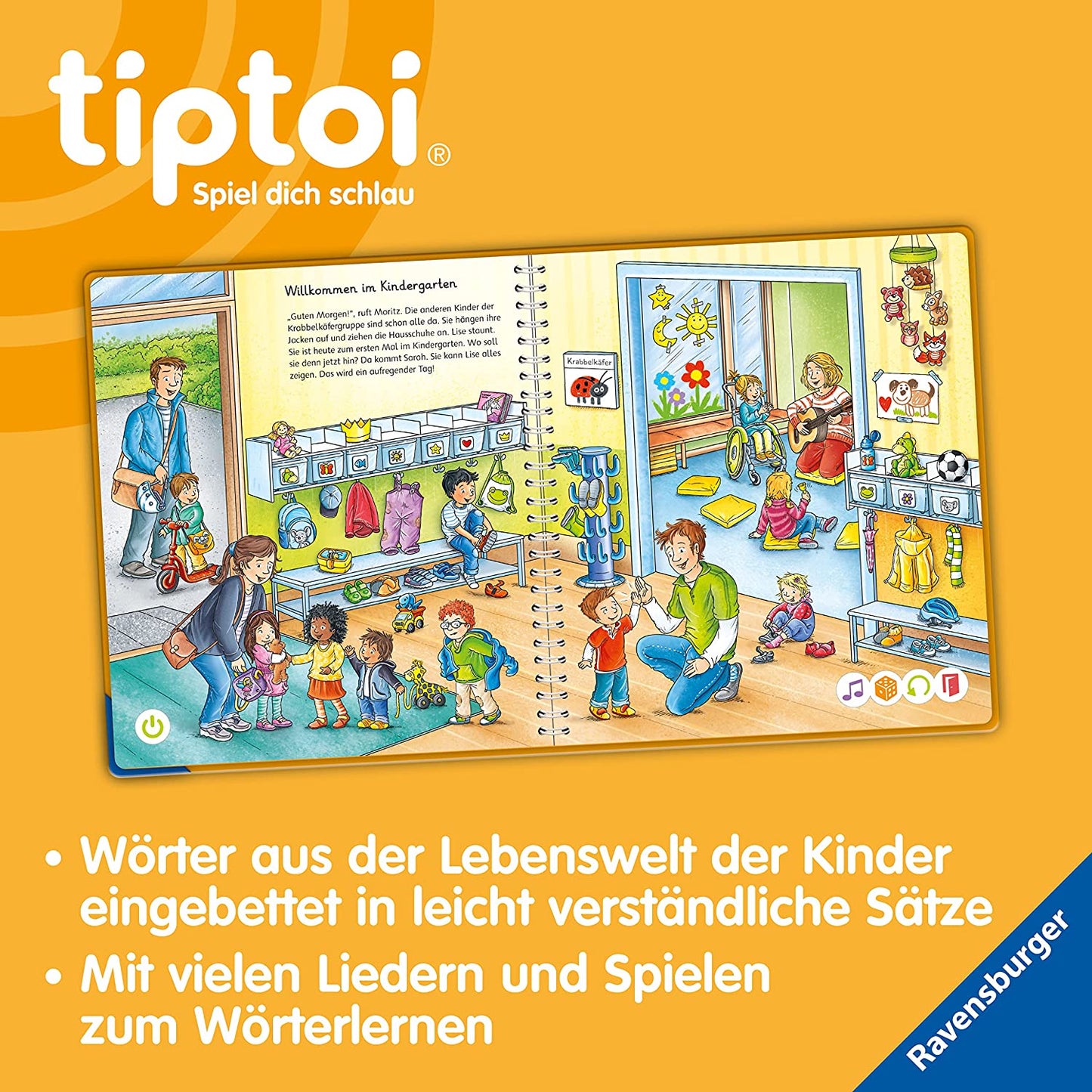 tiptoi Starter-Set: Mein Wörter-Bilderbuch Kindergarten, Lernbuch, Traditionell