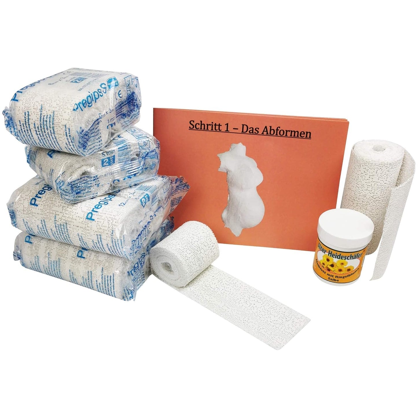 XXL Babybauch Gipsabdruck Set mit Glättungsmaterial