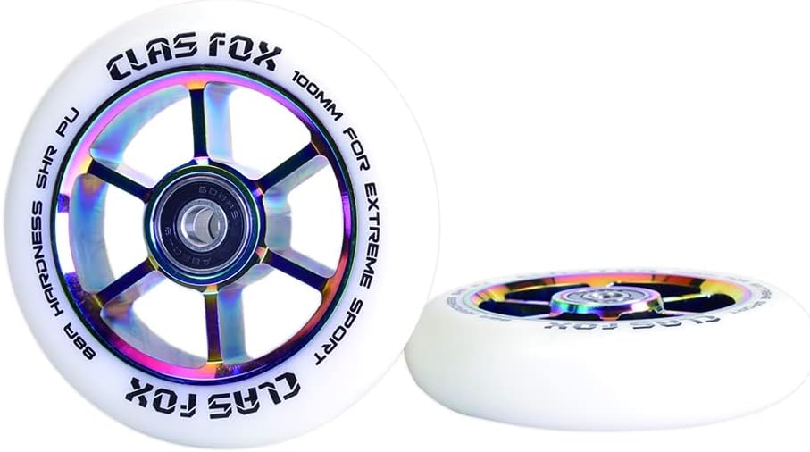 Pro Stunt Scooter Rollen, Weiss-Regenbogen