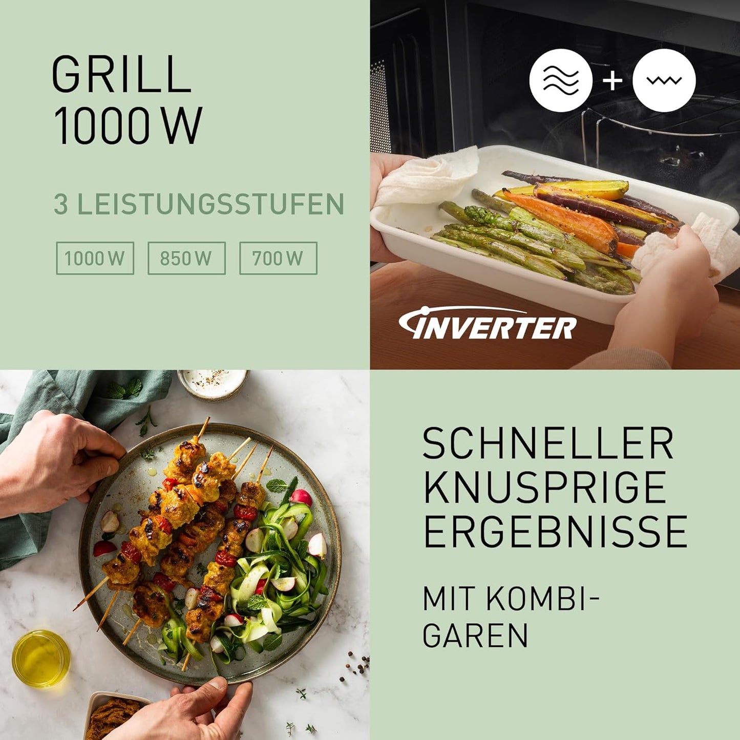 Mikrowelle NN-GD35QBEPG, ohne Dampfgarzubehör Mit Grillfunktion Schwarz