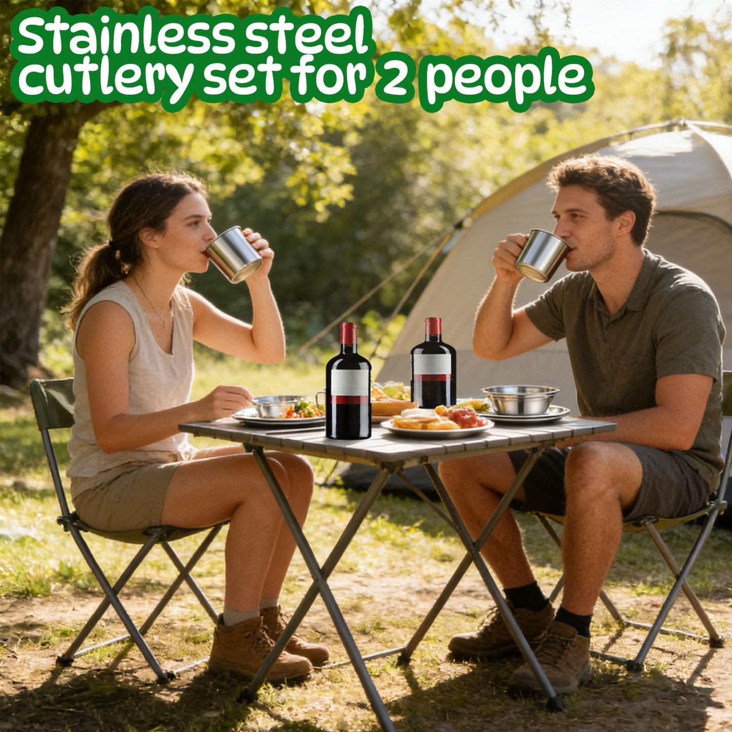 15-teiliges Camping Geschirr Set, 2