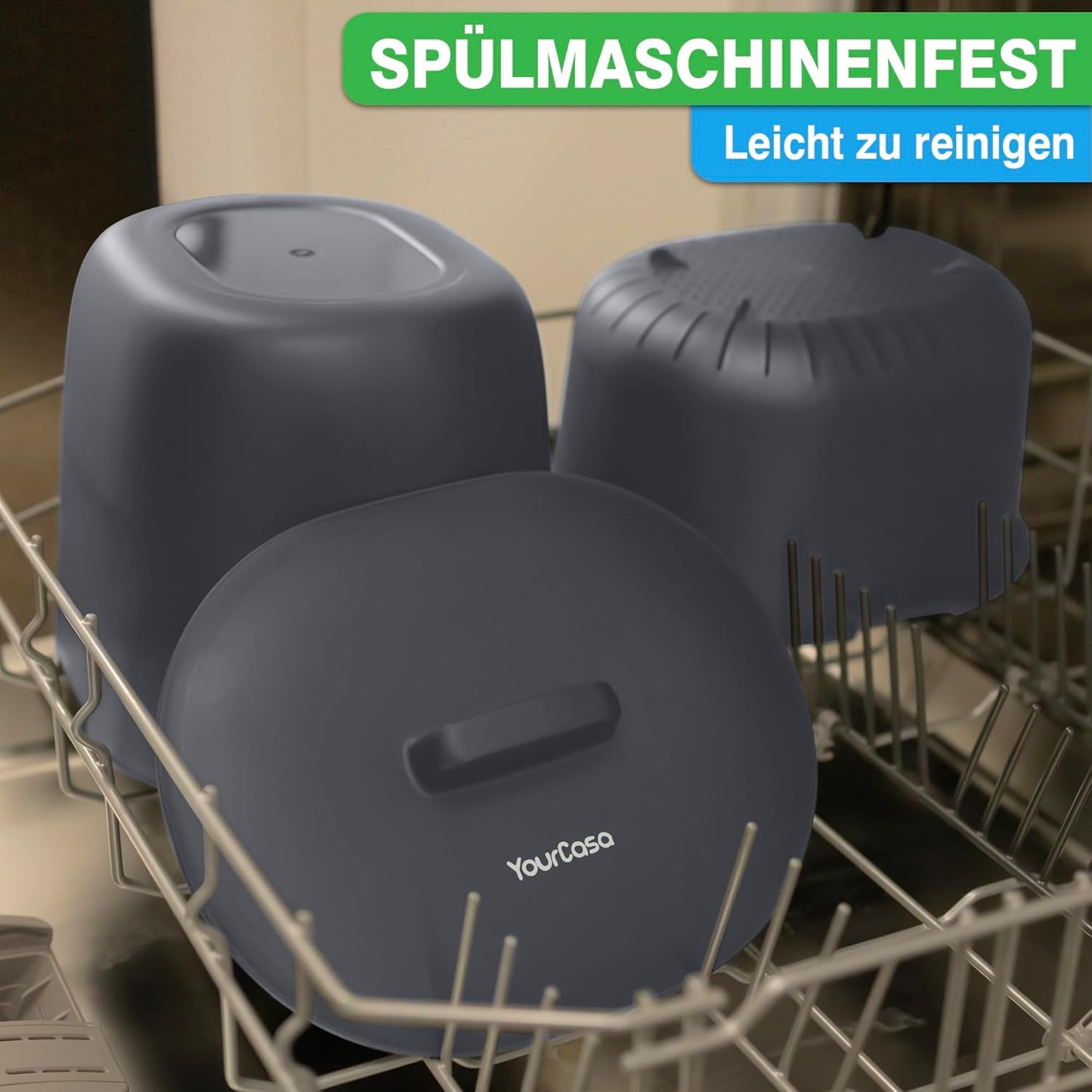 Geruchsdichter Biomülleimer mit Sieb & Griff, 6 Liter Anthrazit