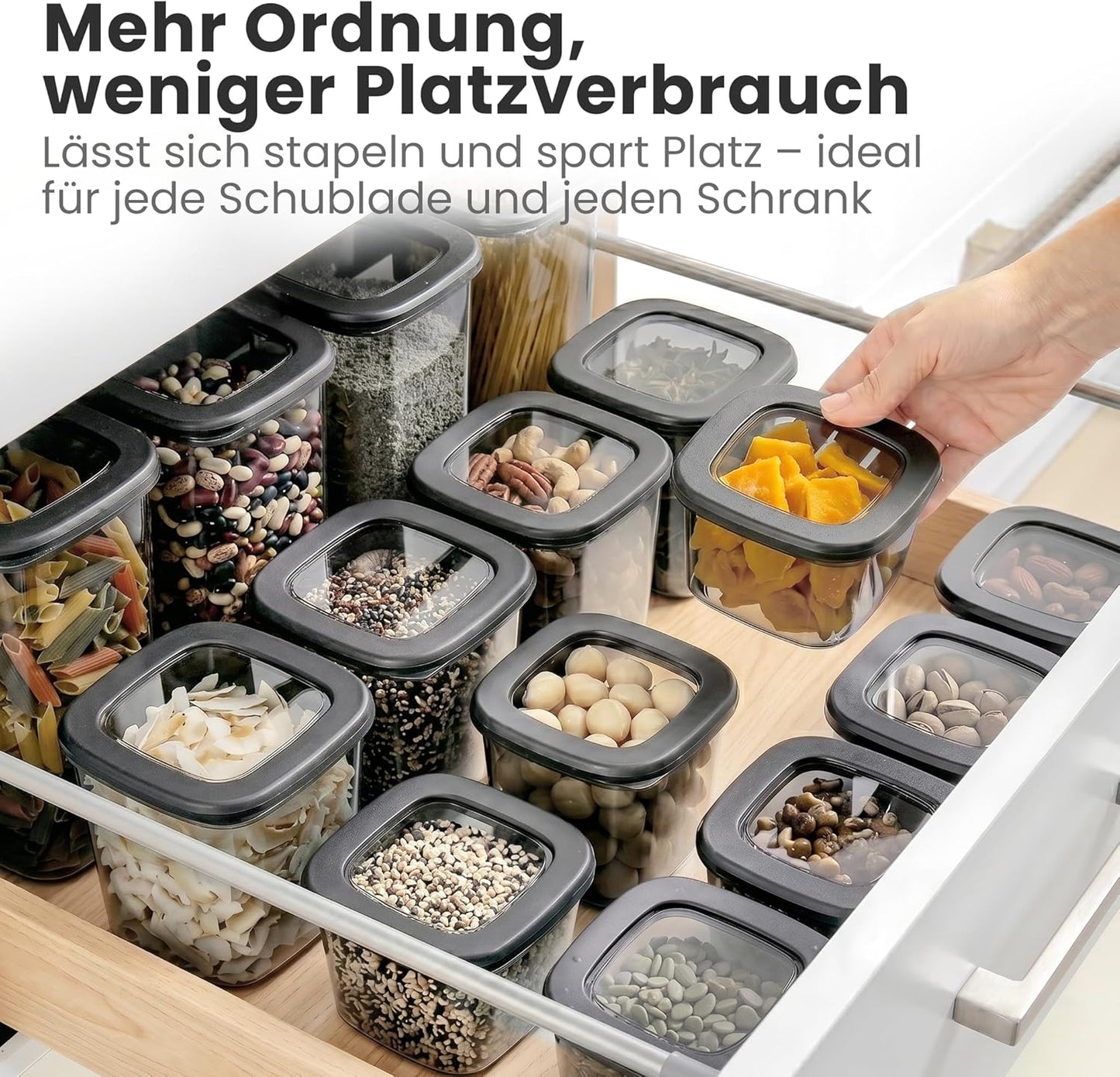 Vorratsdosen-Set mit Deckel, 12er Set | Vorratsbehälter