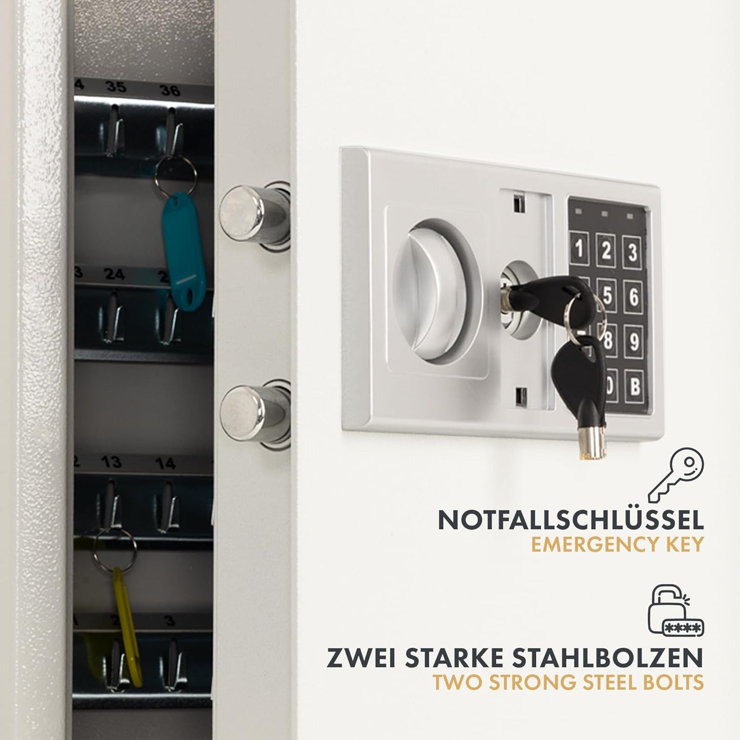 Schlüsseltresor mit Elektronikschloss, 71 Schlüssel