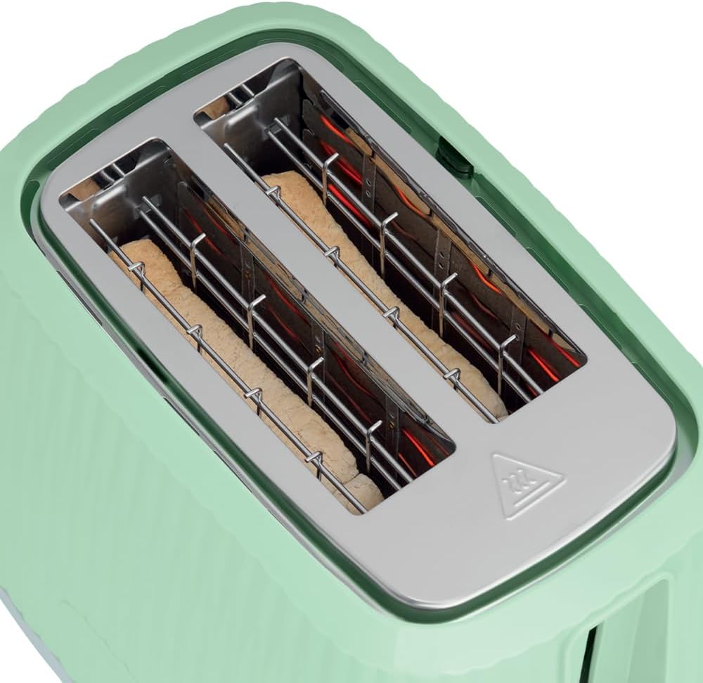 Eden Toaster für 2 Scheiben (mit Brötchenaufsatz), Pistazie