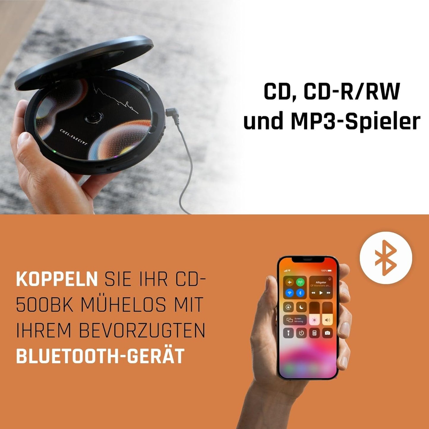 CD-Player CD-500, Mit Bluetooth u. DAB+ Schwarz