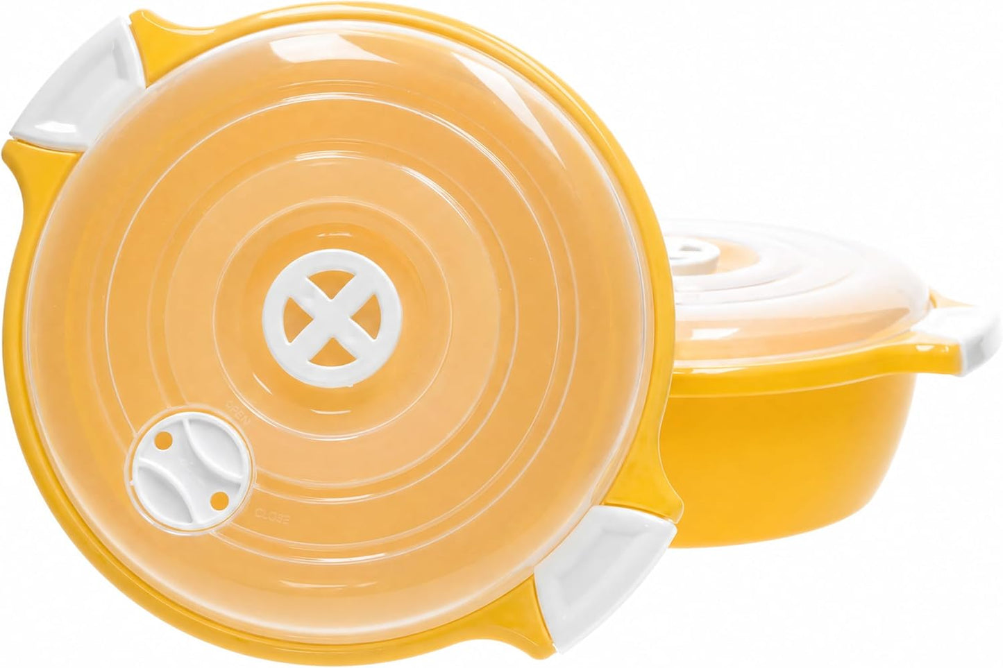 2-teiliges Mikrowellenschüssel-Set mit Dampfventil, Gelb