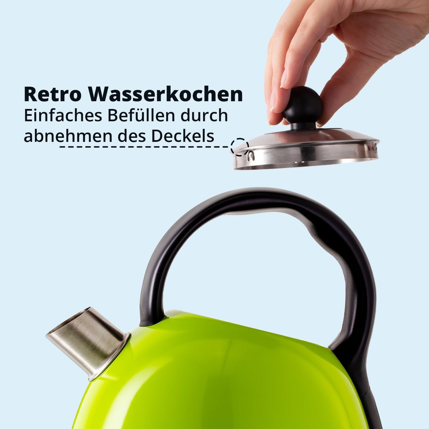 WK-1711 Kessel-Wasserkocher Retro, Lime (Grün)