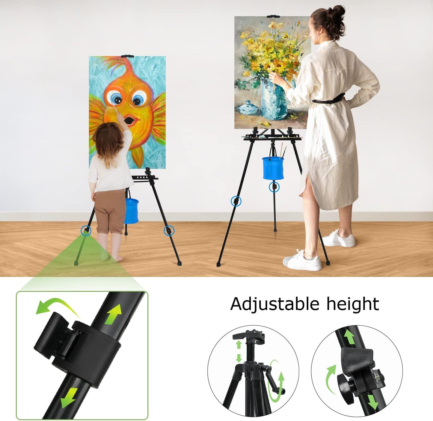 Höhenverstellbare Atelierstaffelei, 50-152cm
