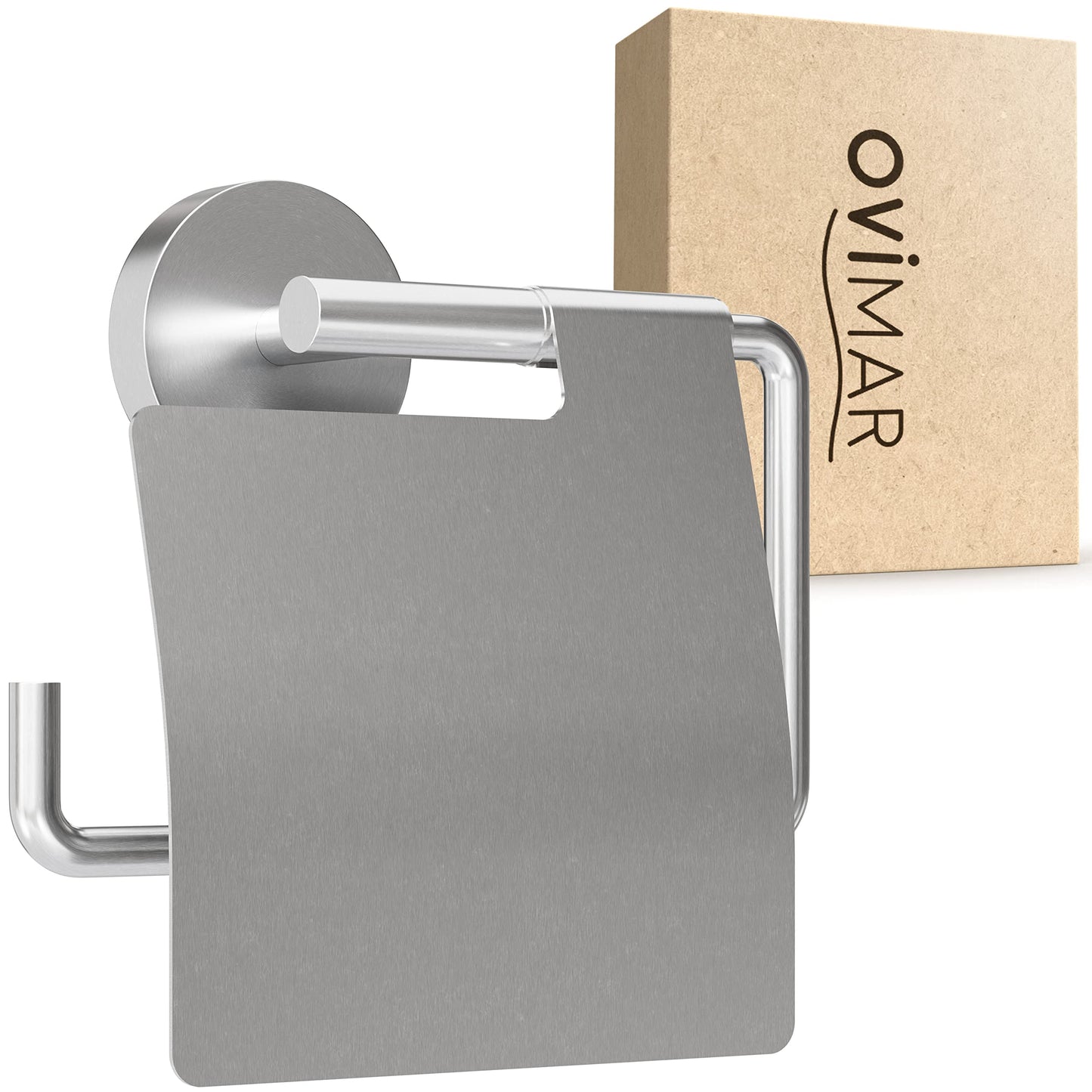 Toilettenpapierhalter Skagen mit Absenkdämpfung, Zum Bohren Silber
