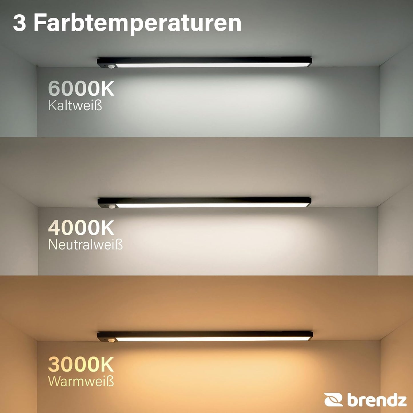 Unterbauleuchte LED für Küche, Schwarz 1 stück - 40 cm