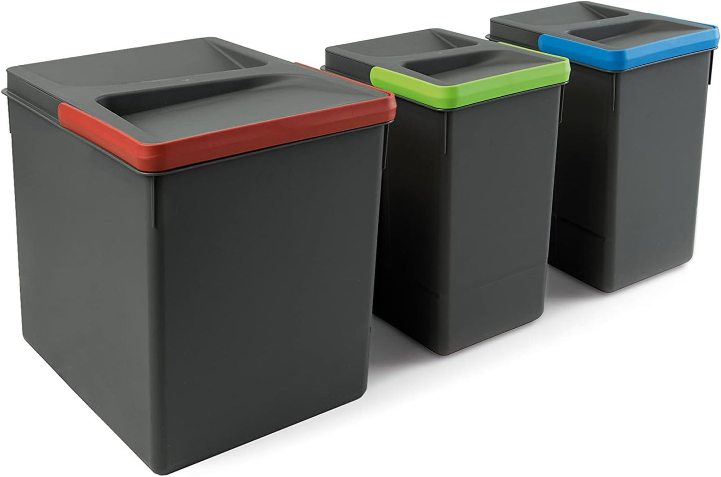 Recycle-Behälter für Küchenschublade, H 266 mm (1x15 L + 2x7 L) Container