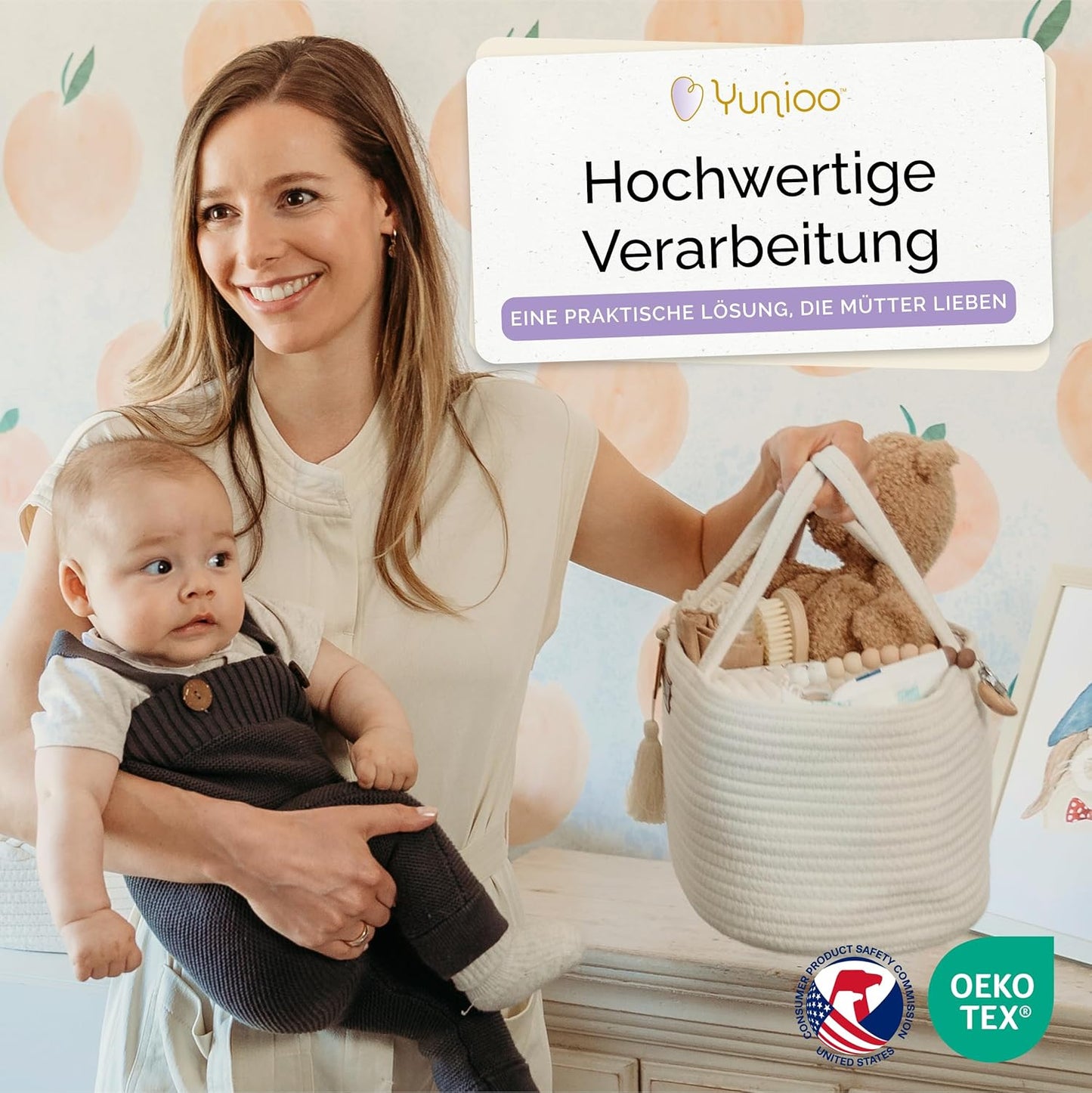 Wickel Organizer für Wickelutensilien, Creme