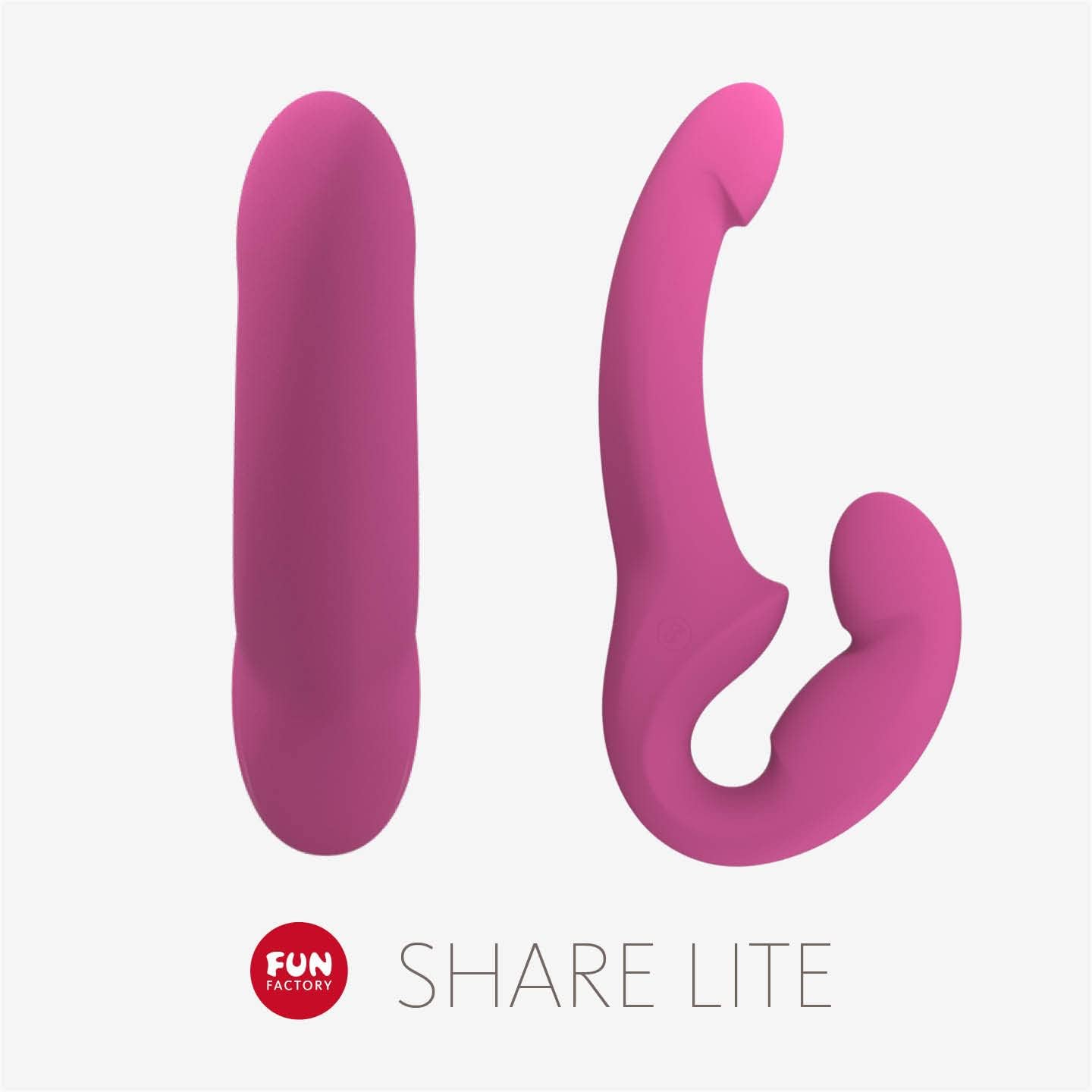 Strapless Doppeldildo SHARE LITE aus Silikon, Blackberry