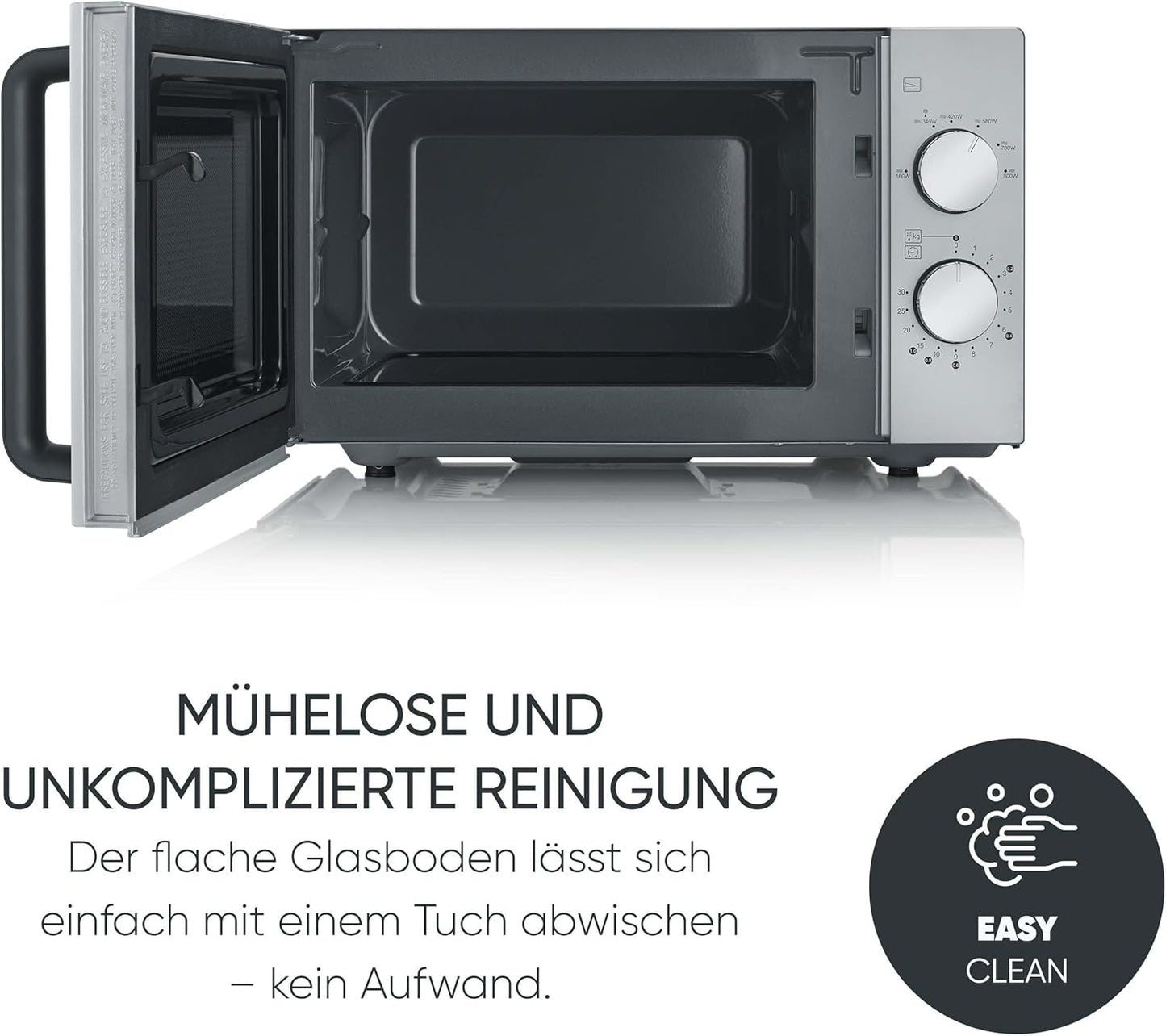 MW 9184 Mikrowelle, Silber-schwarz 20L Solo
