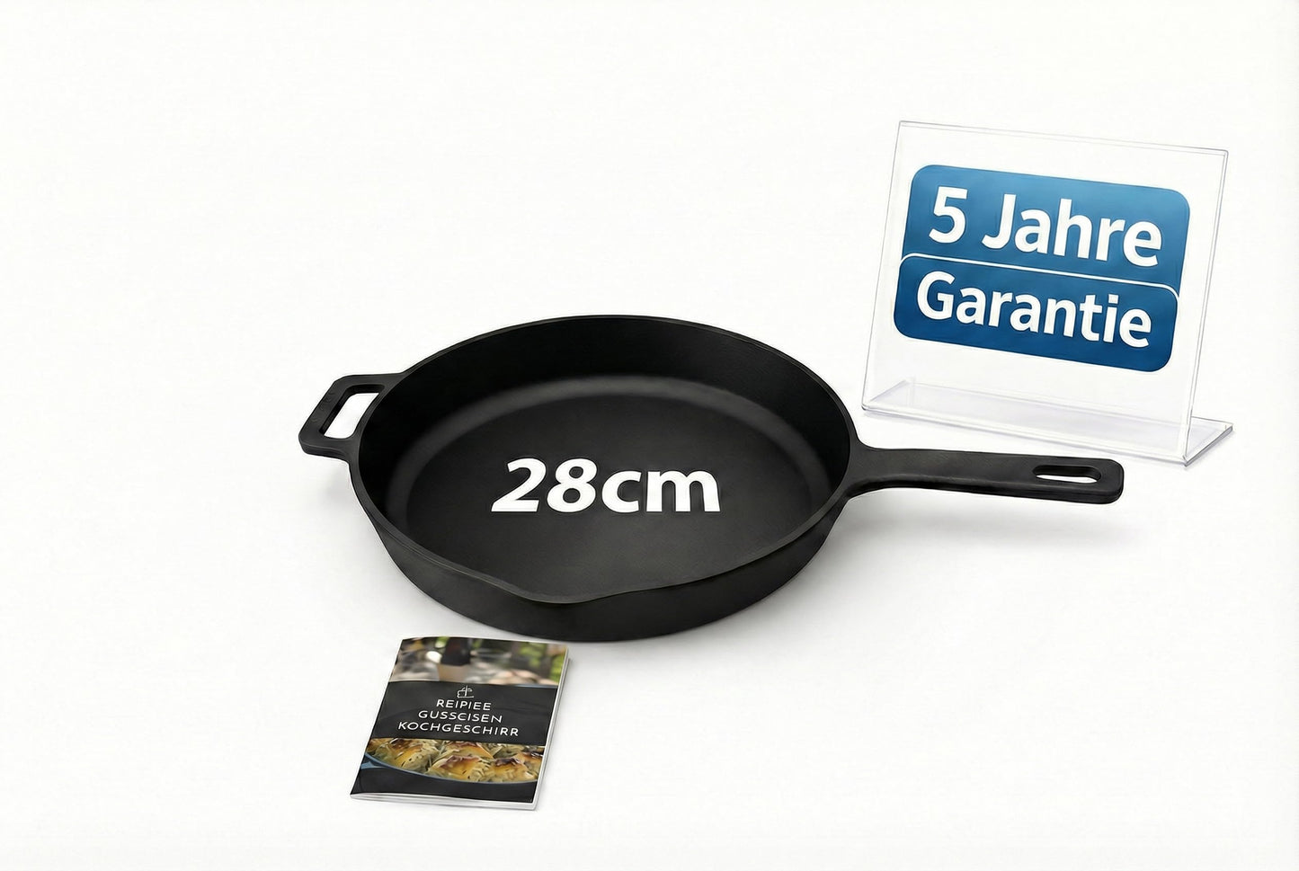 Gusseisenpfanne 28cm robust und widerstandsfähig, 28cm ohne Zubehör