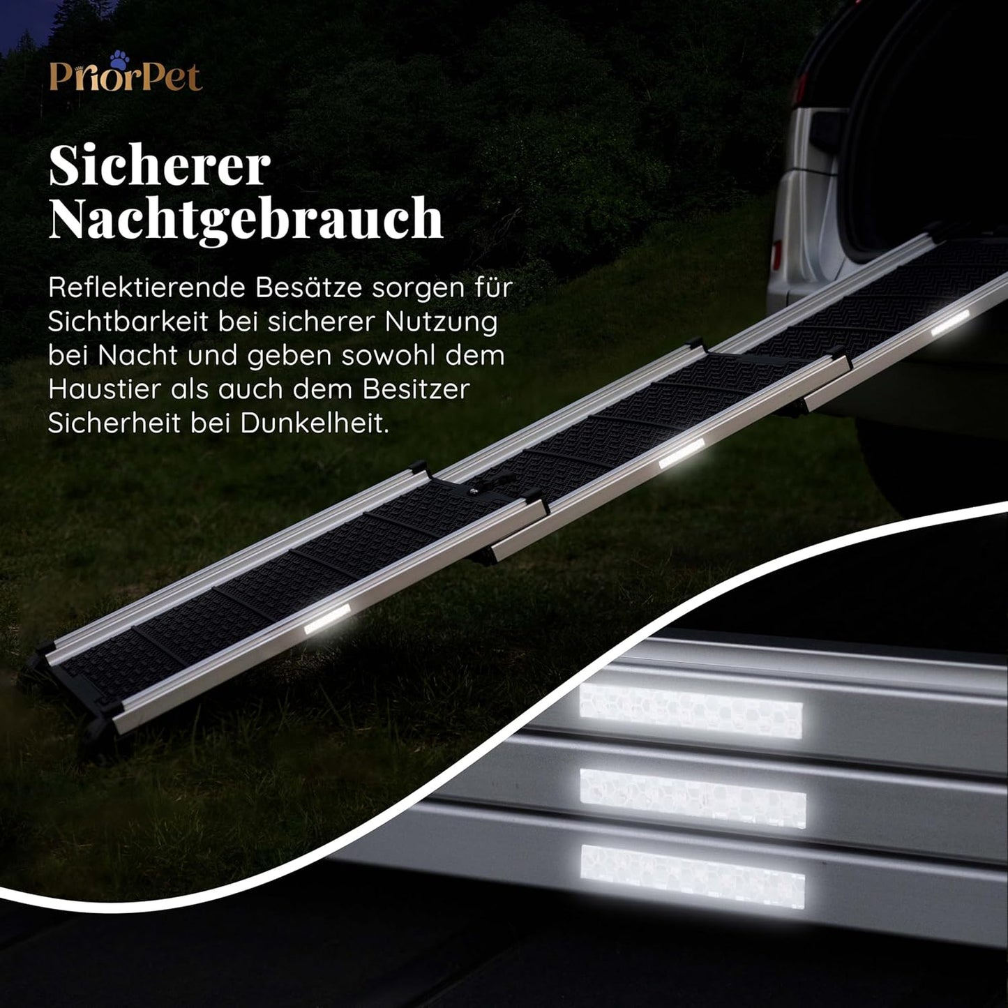 Ausziehbare Hunderampe, Black