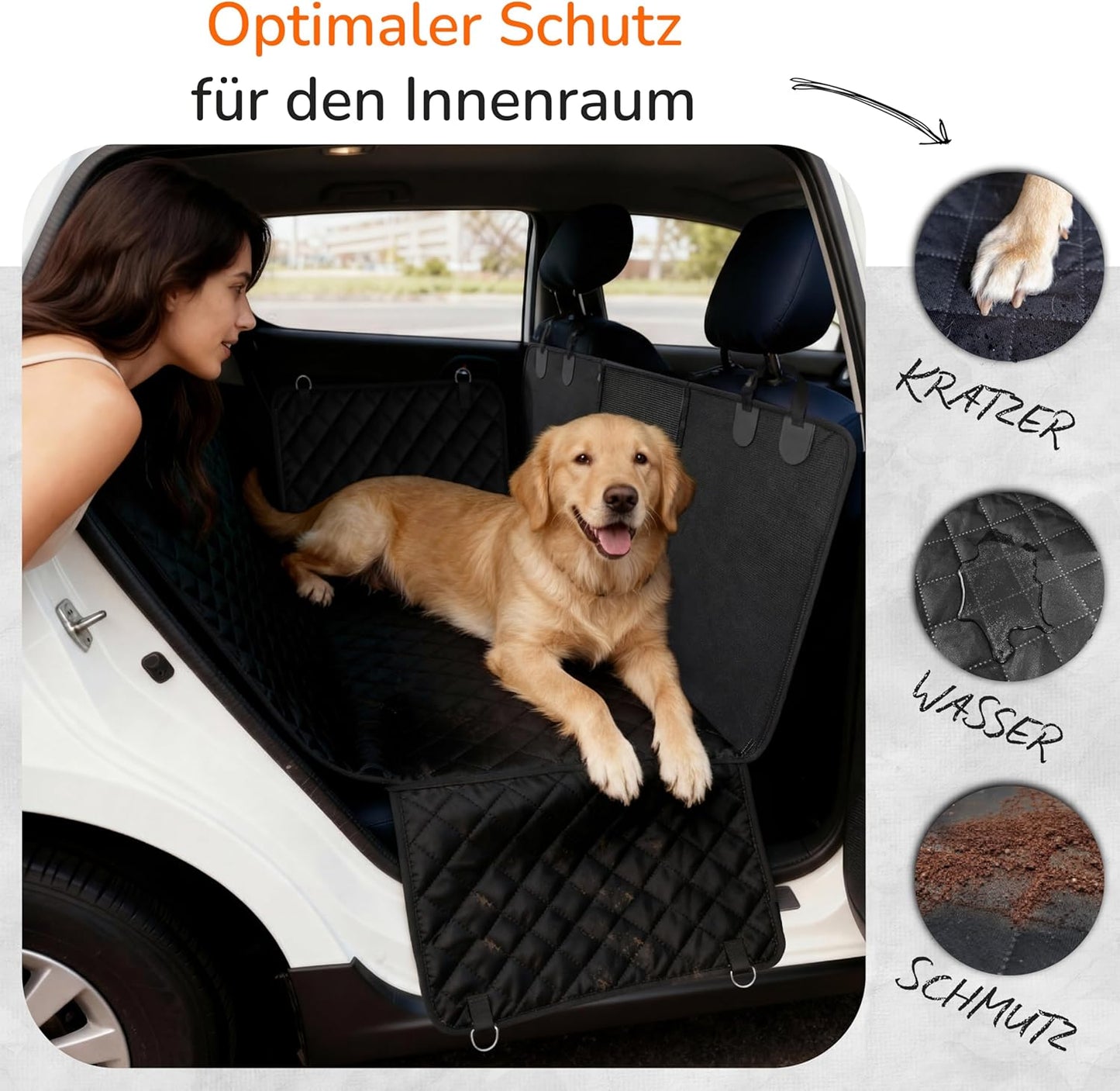 Wasserdichte Autoschondecke, Rückbank Schutzdecke