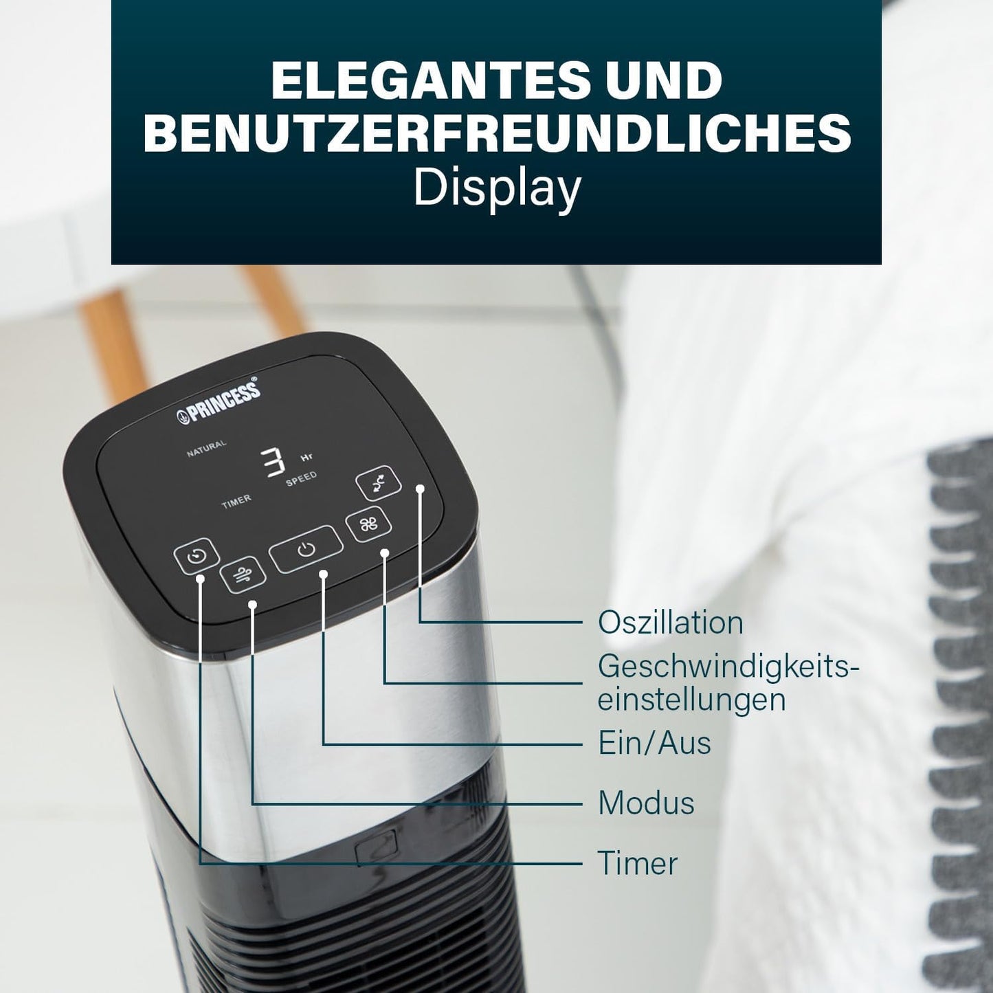 Turmventilator 358280, Schwarz