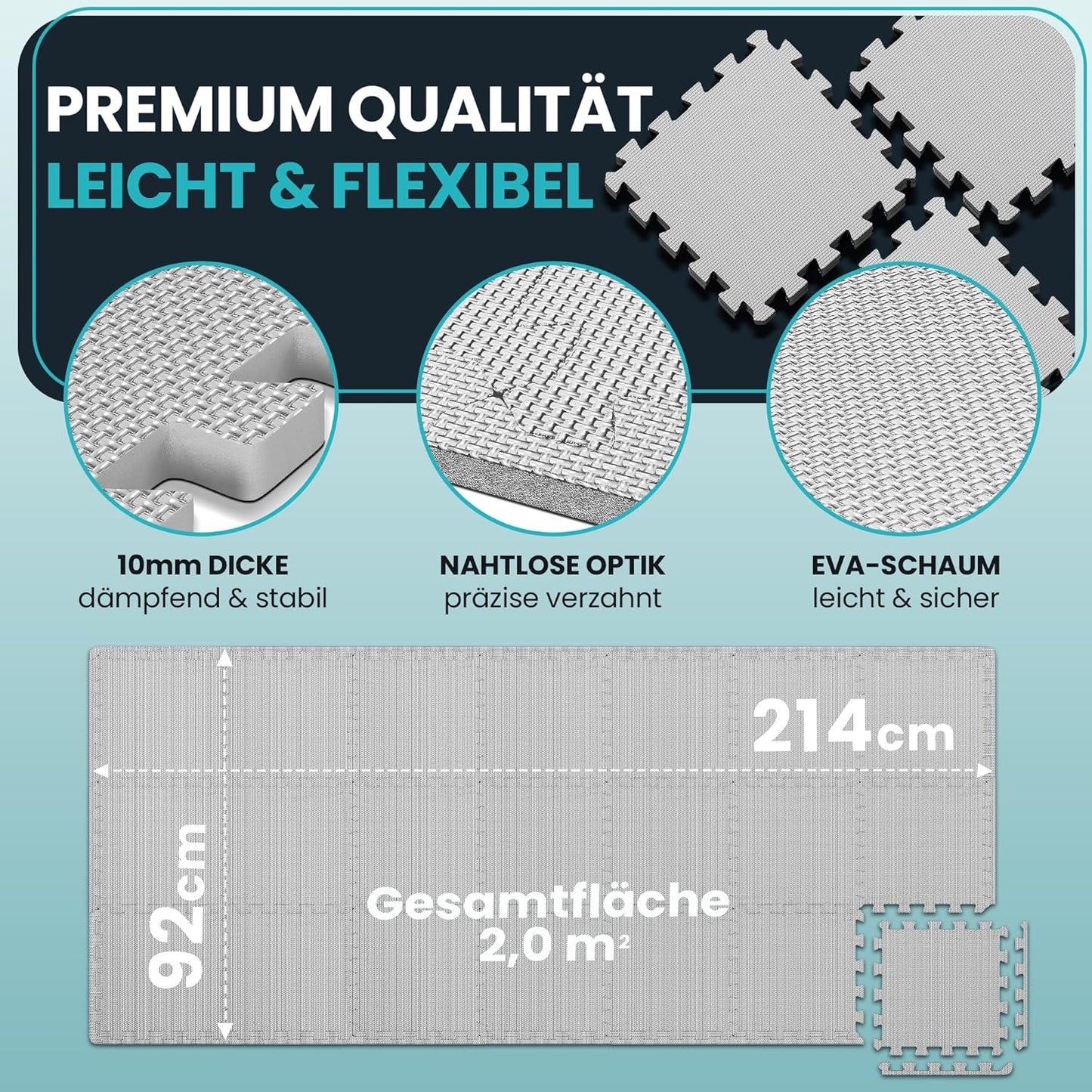 21-teiliges Bodenschutzmatten-Set, Grau