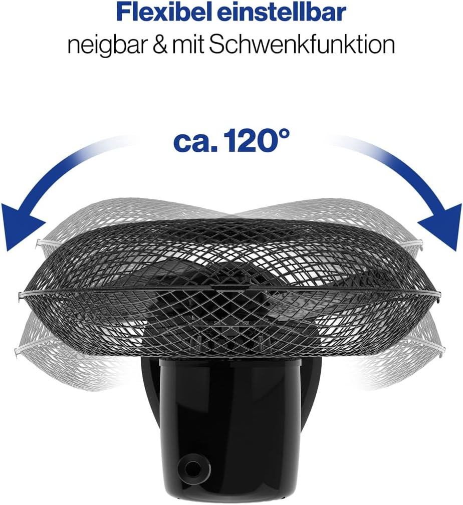 Tischventilator mit Schwenkfunktion, Schwarz