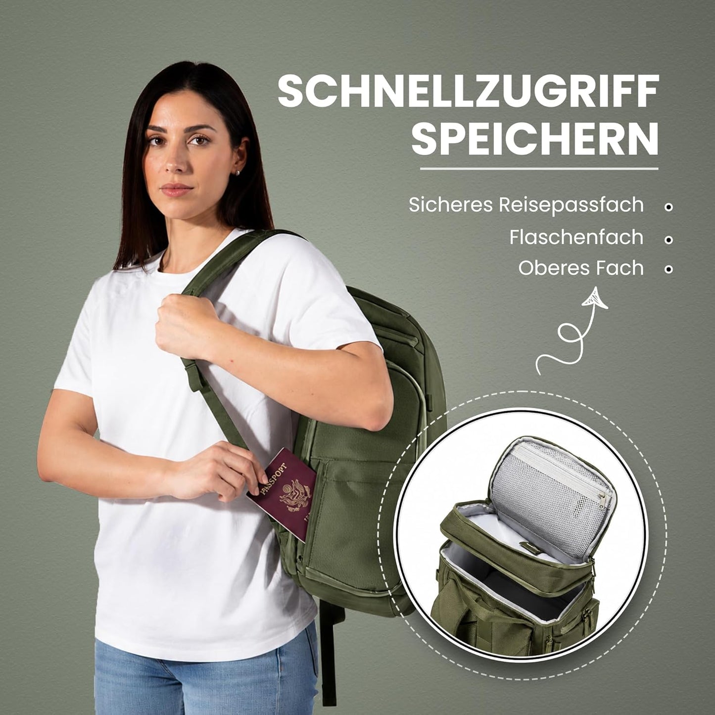 The Organizer Rucksack, Grün Einzel - 20L