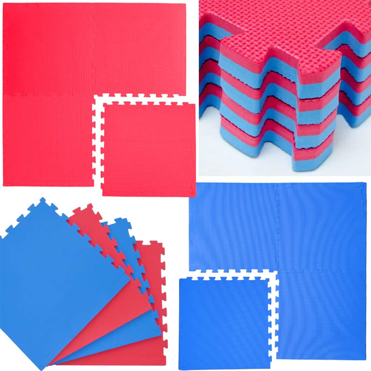 Fitness Puzzlematten Set, 4er Set - Rot
