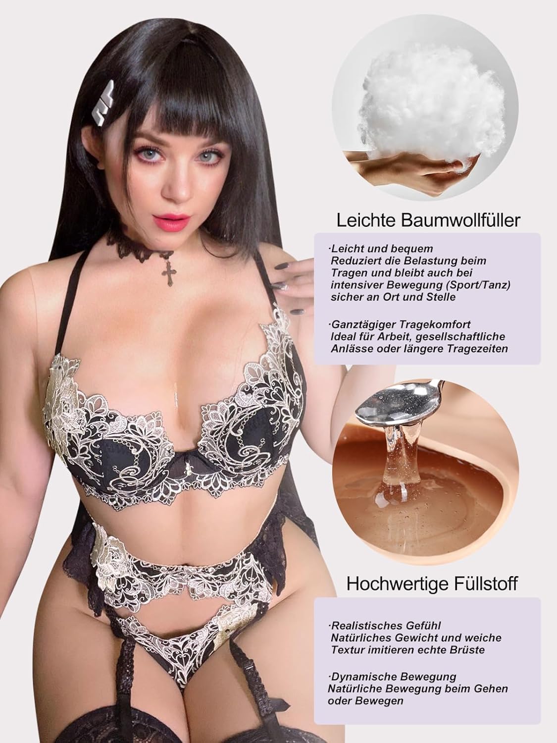 Realistische Silikonbrustplatten mit Baumwollfüllung, G Körbchen, Natürlicher Hautton-leichte Baumwollfüller G Körbchen
