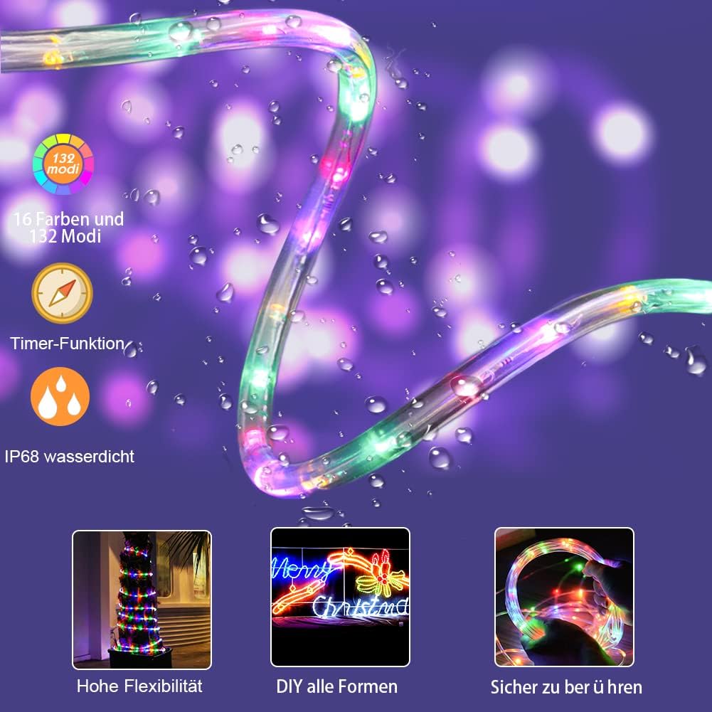 LED Lichtschlauch (10m, USB/Batterie), 10M Batterie & USB
