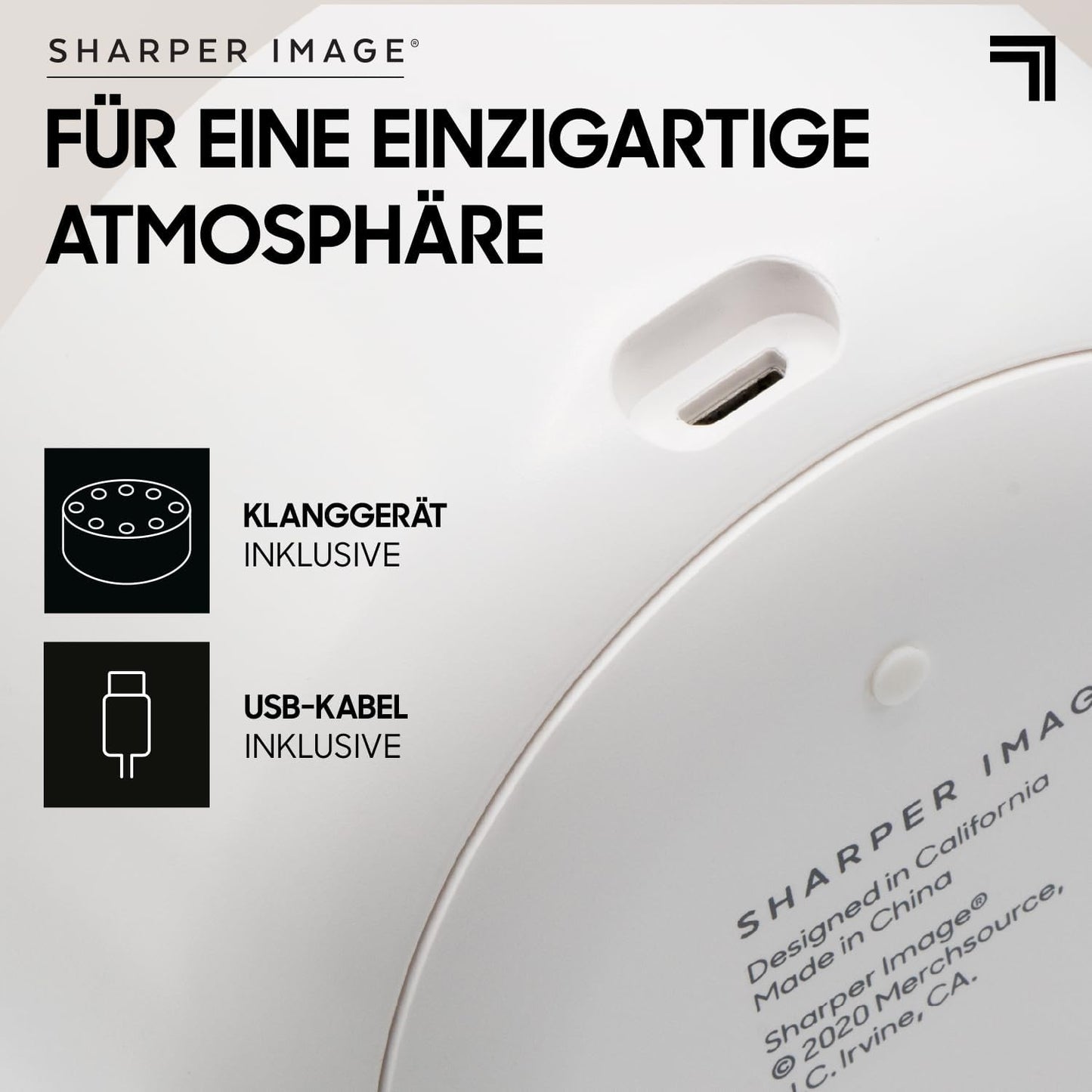 White Noise Maschine mit 6 Klängen, Weiss