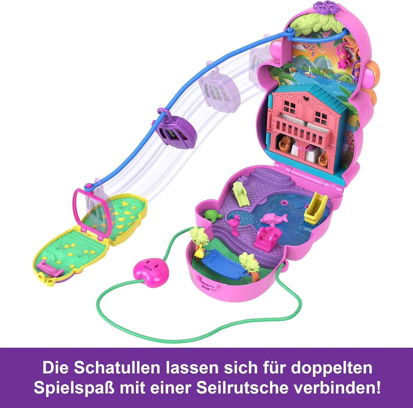 2-in-1 Affenmama und Baby Spielset mit Zubehör, Affenmama und Baby