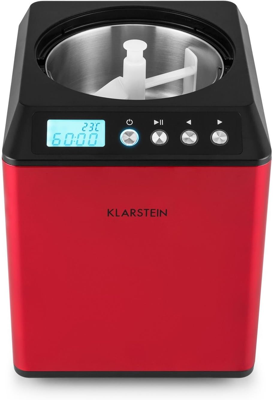 Vanilla Sky Eismaschine mit Timer und LED-Display, 2 L, Rot