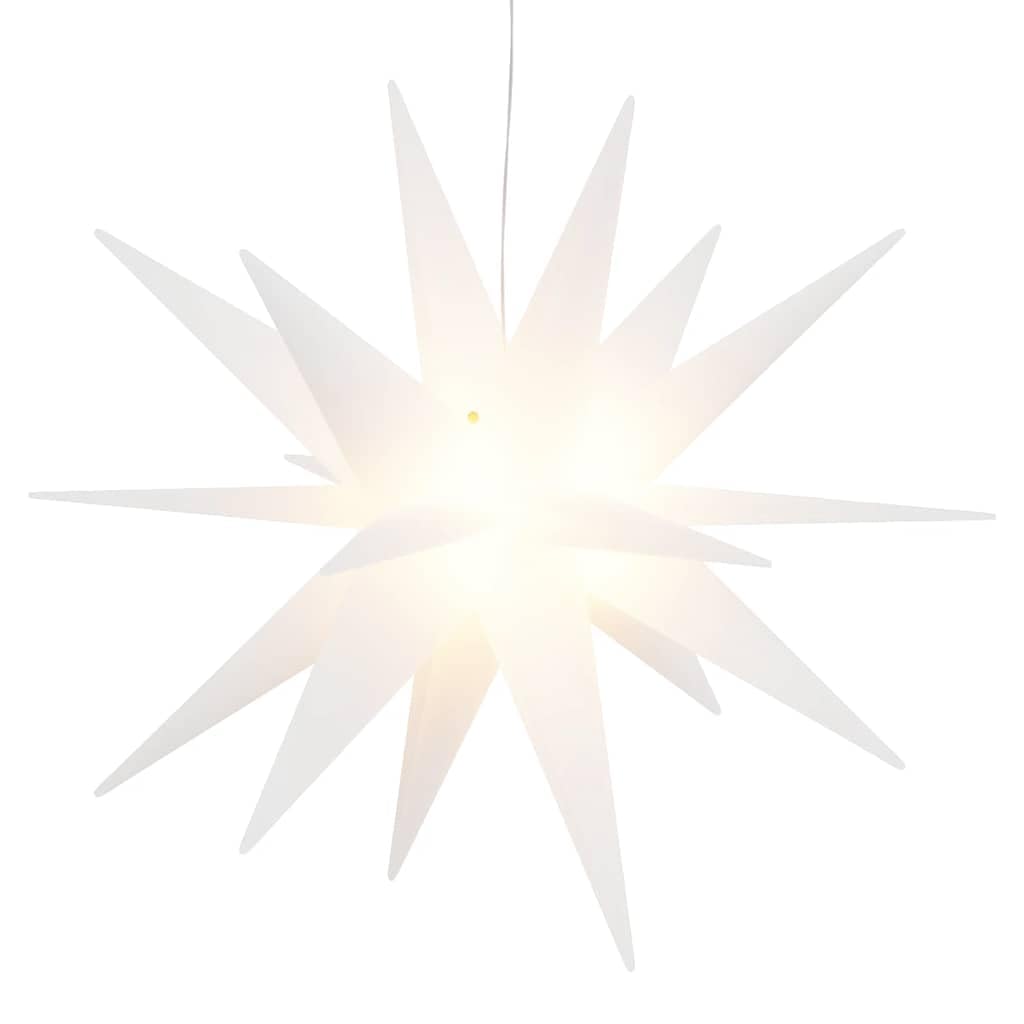 Faltbarer LED-Adventsstern mit Timer, 57 cm Weiss